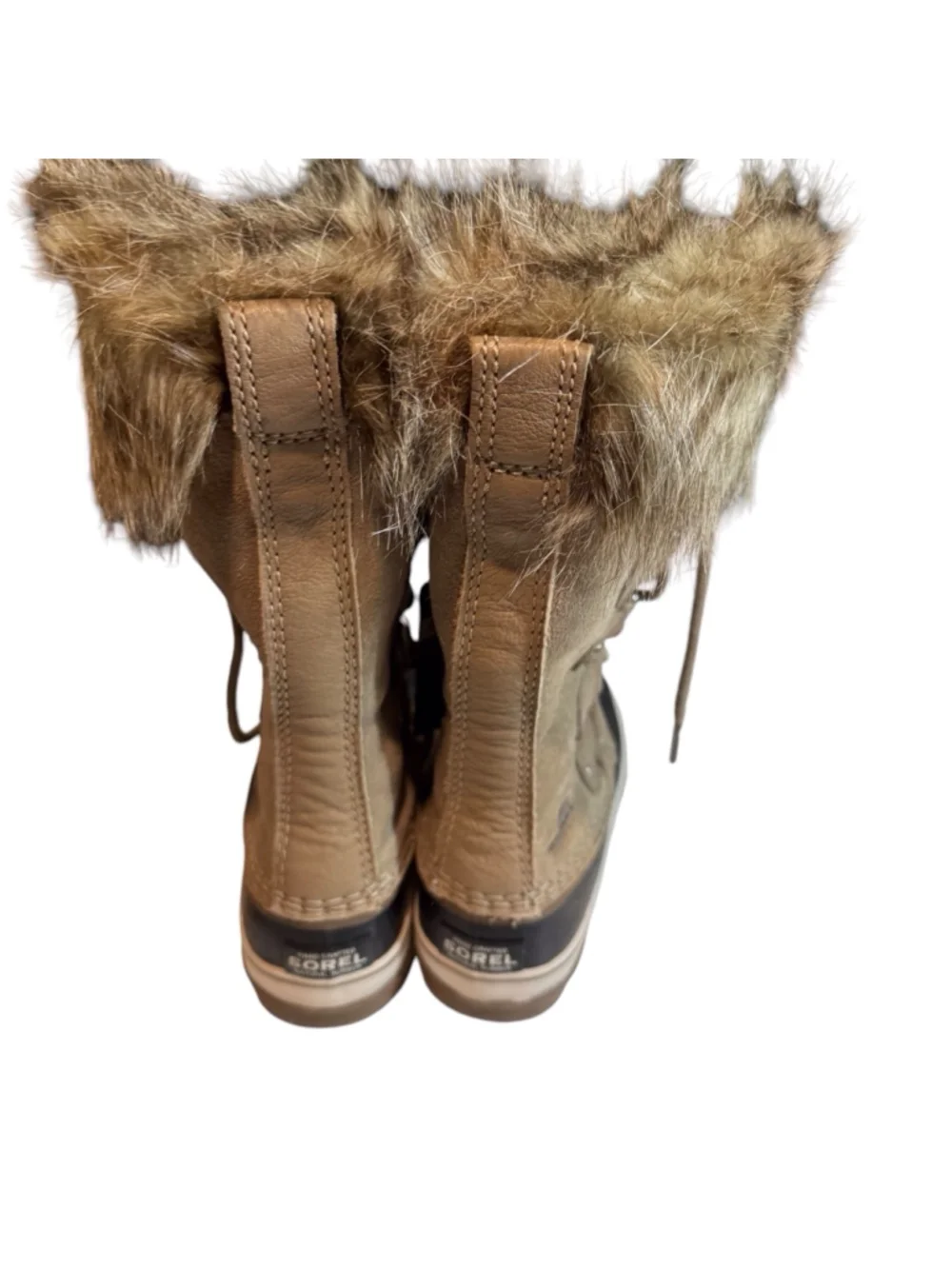 Womens Sorel Joan of arctic taupe fur lined size 5